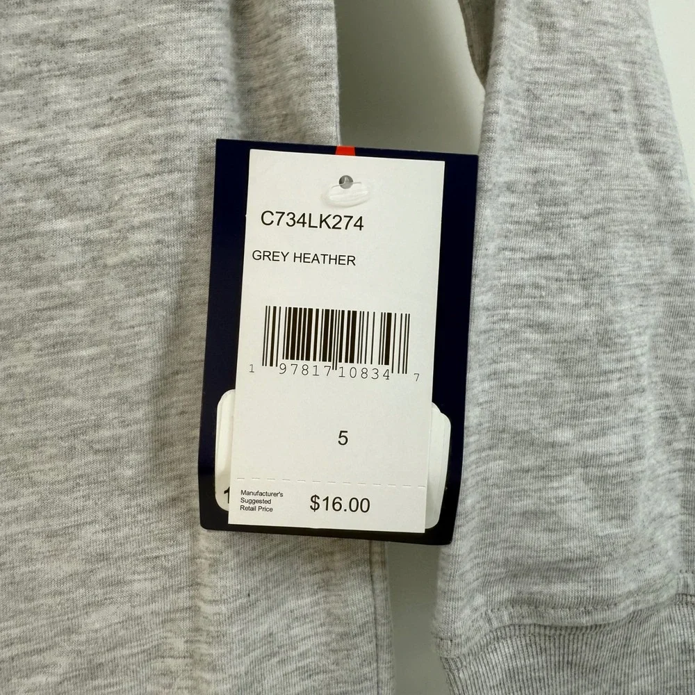 Champion Kids Grey‎ Heather Long Sleeve T Shirt Size 5 C734LK274